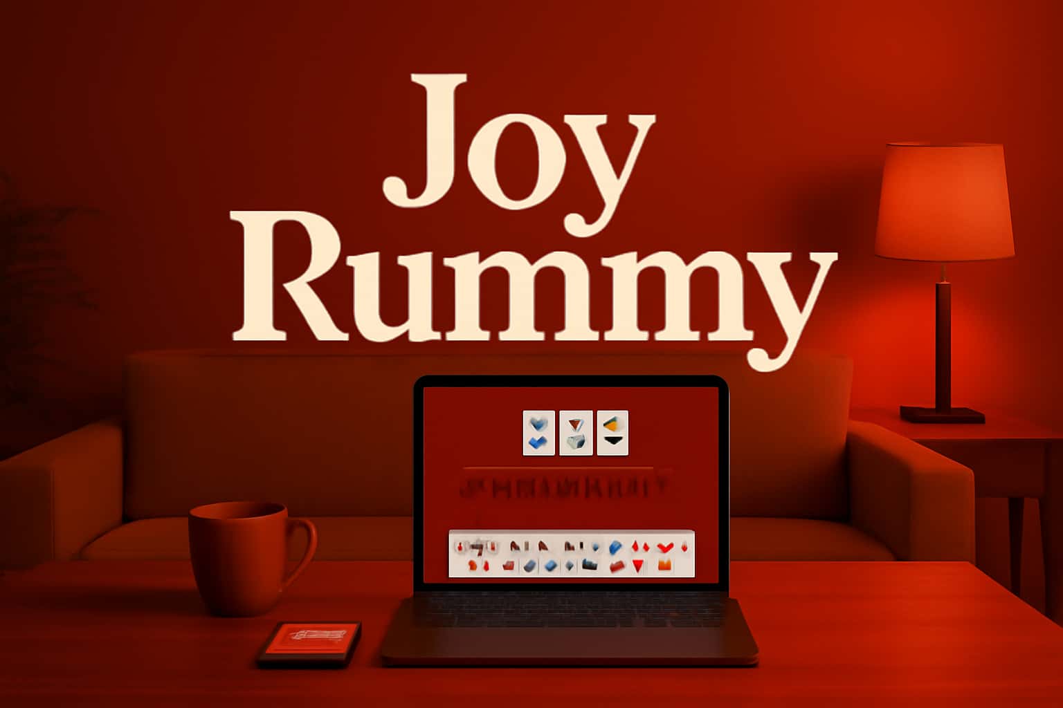 Informational scene about downloading Joy Rummy, featuring text clearly.