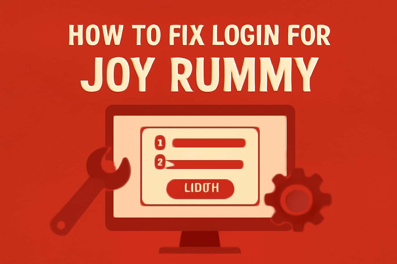 A neutral informational scene illustrating how to fix login issues for Joy Rummy.