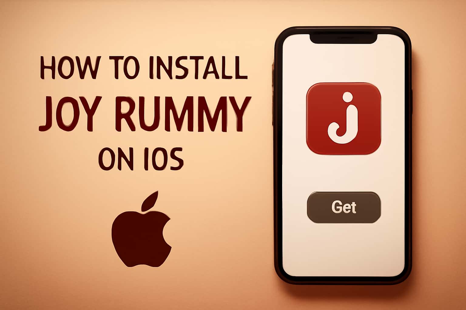 Informational scene on installing Joy Rummy on iOS devices.
