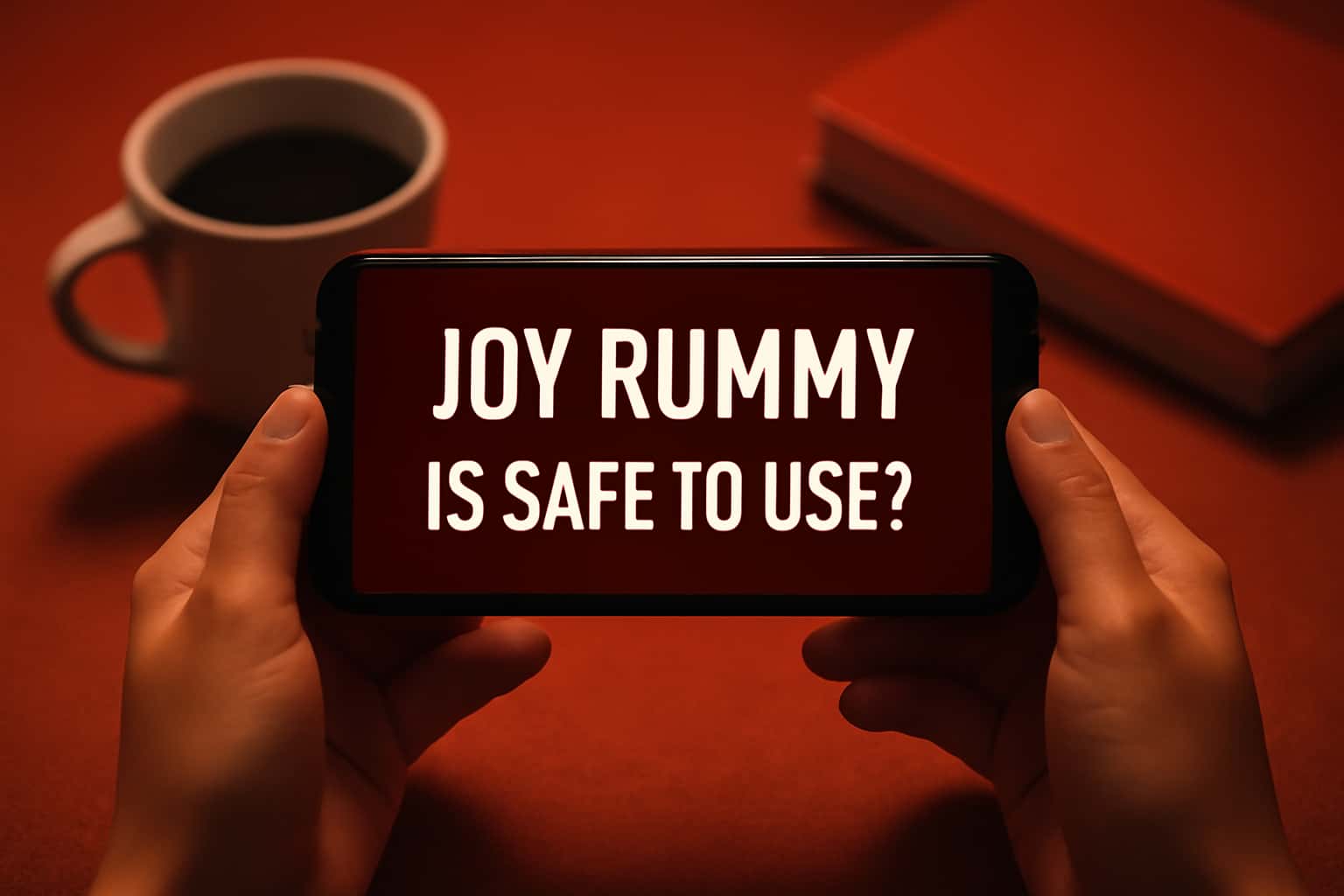 An informational scene about the safety of using Joy Rummy.