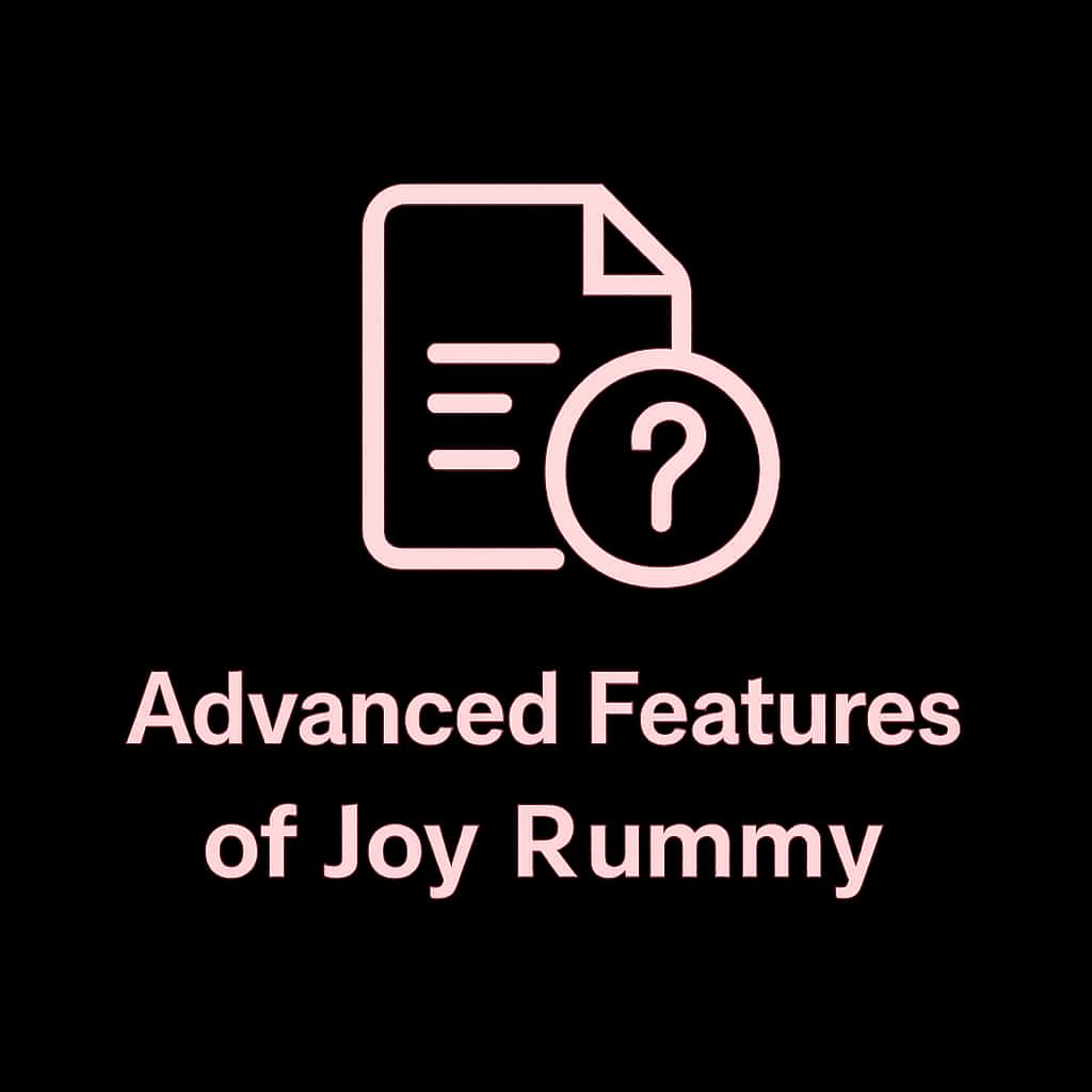 Badge design illustrating advanced features of Joy Rummy.
