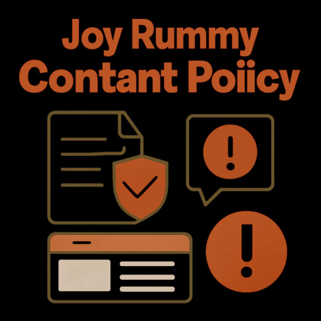 Illustration of Joy Rummy content policy details.