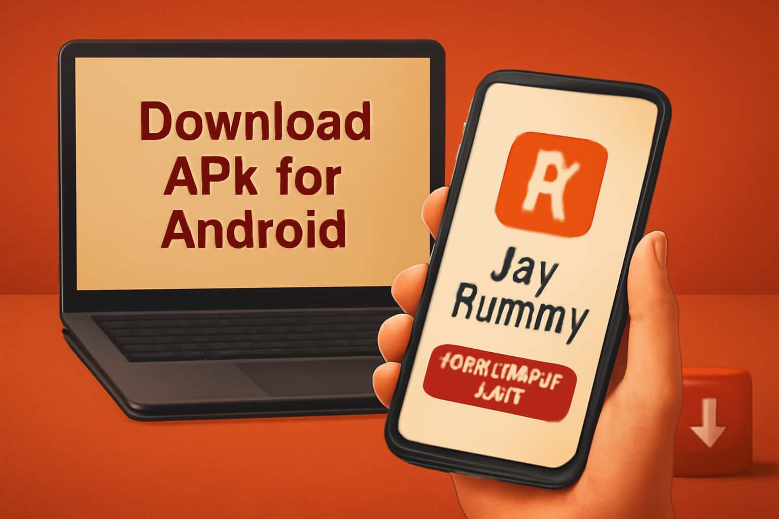 Informational scene for downloading Joy Rummy APK for Android