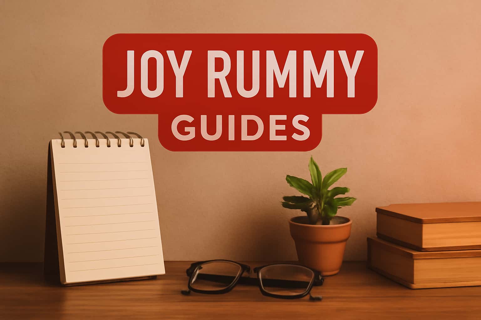 Informational image depicting Joy Rummy Guides with a futuristic design.