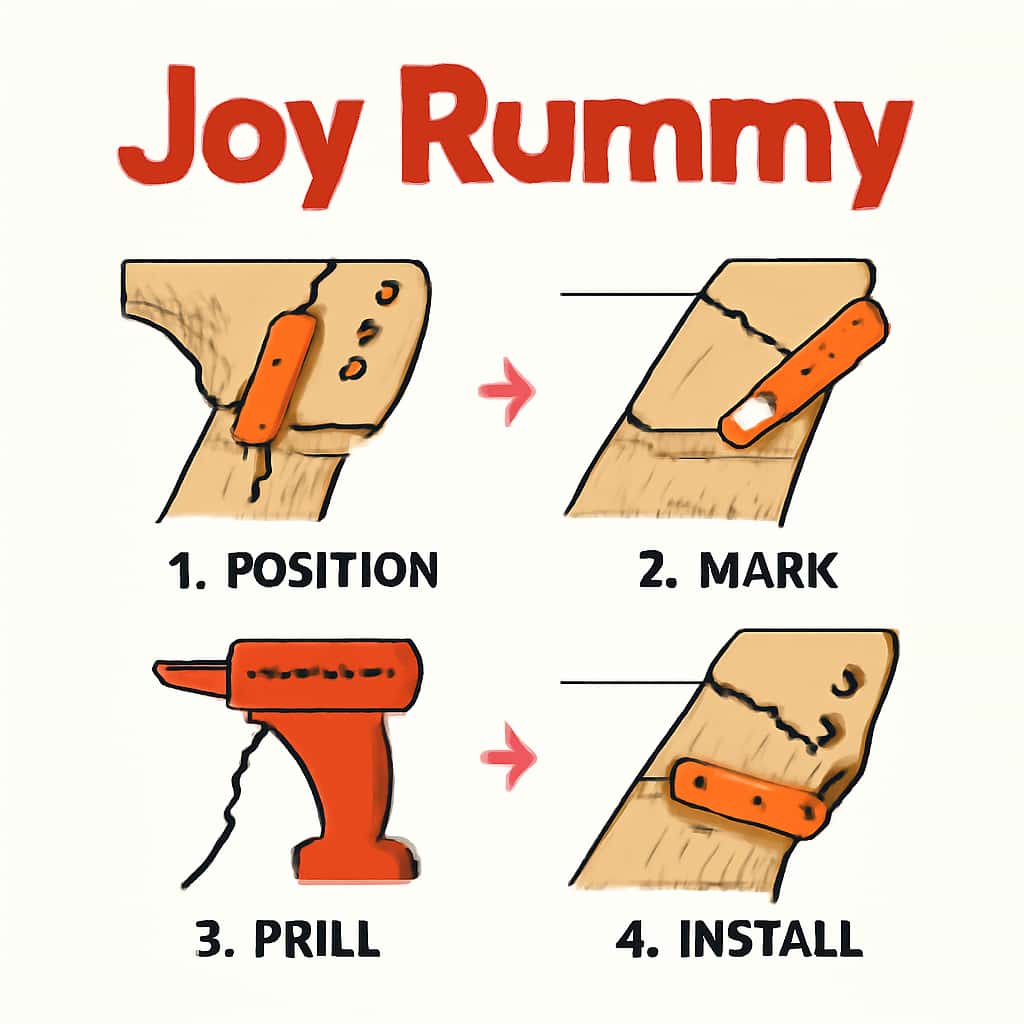 Diagram explaining the installation steps for Joy Rummy.