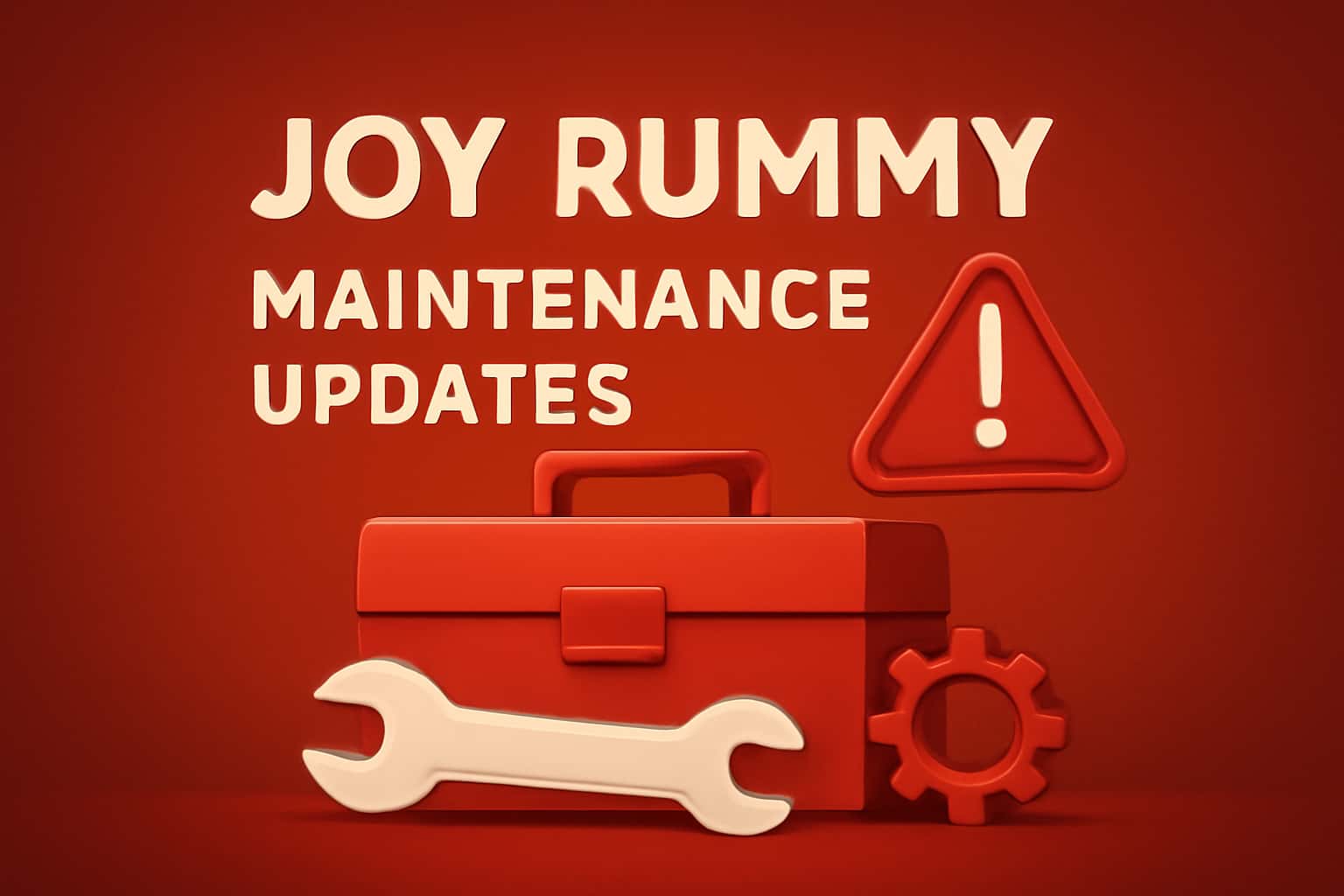 Informational graphic representing Joy Rummy Maintenance Updates.