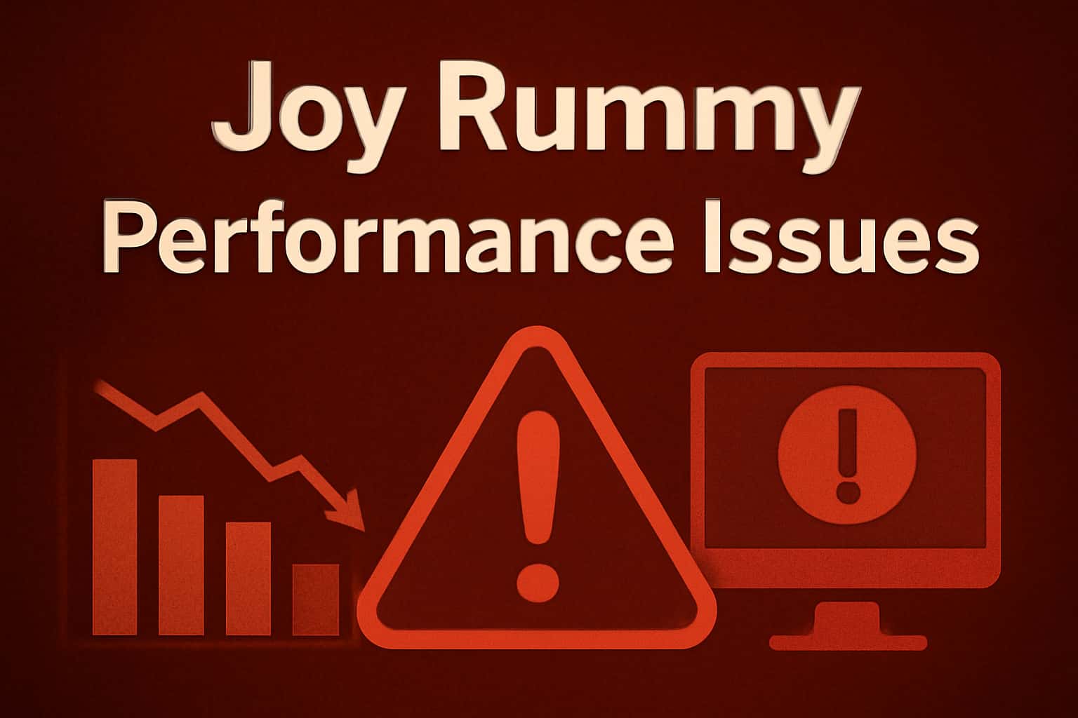 Illustration depicting Joy Rummy performance issues with a technical focus.