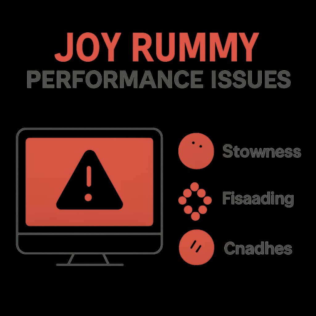 Diagram illustrating common performance issues in Joy Rummy.