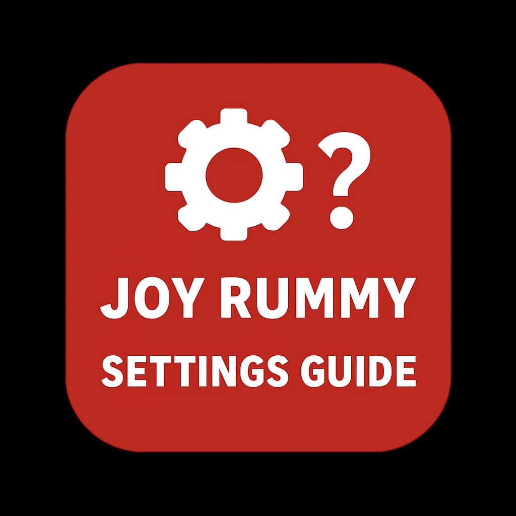 Icon concept for the Joy Rummy Settings Guide.
